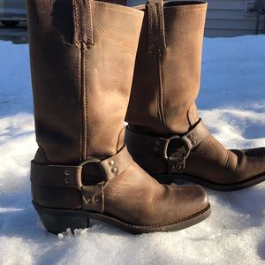 Brown harness Frye boots size 7.5